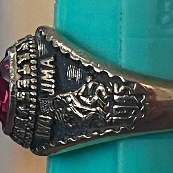 U.S. MARINE CORPS RING JOSTENS YLTM WITH RUBY STONE - Picture 6 of 7